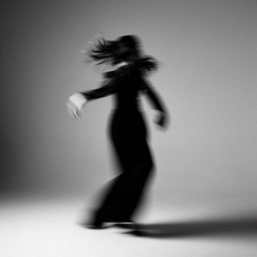 Motion blur of a dancer in monochrome